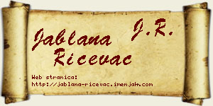 Jablana Ričevac vizit kartica